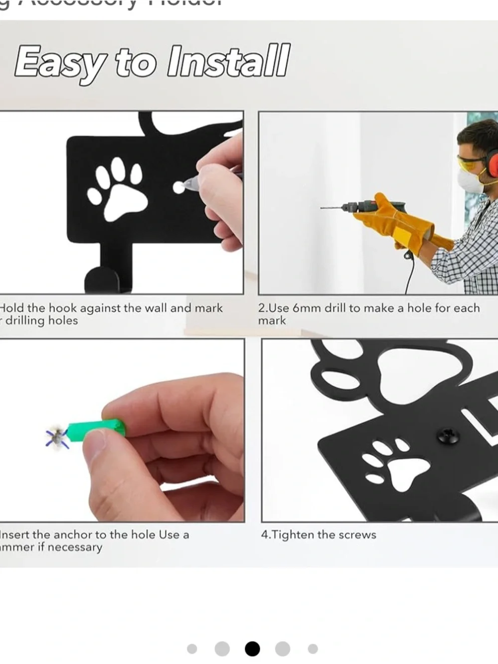 Iron Dog Leash Holder Let's Go For A Walk Black NEW